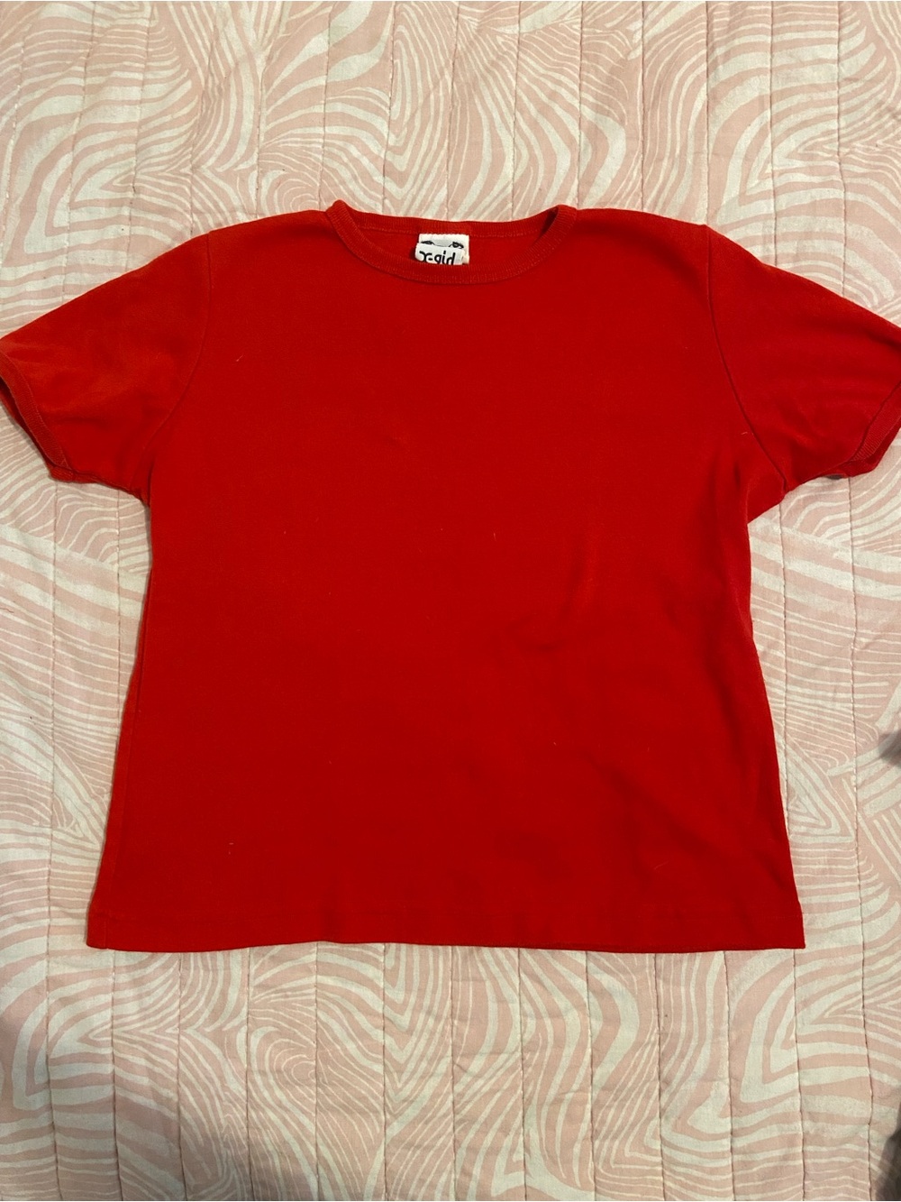 Women's Red Short Sleeve Crewneck Tee